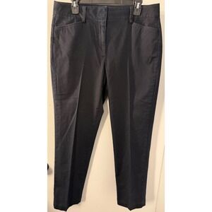 Lands End Womens Black Chino Pants Slim Leg Stretch Trousers Size 12